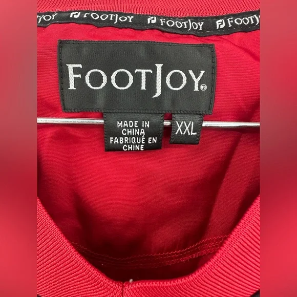 FootJoy FJ Men's V-Neck Windbreaker Pullover Jacket Red Size XXL - Picture 4 of 5
